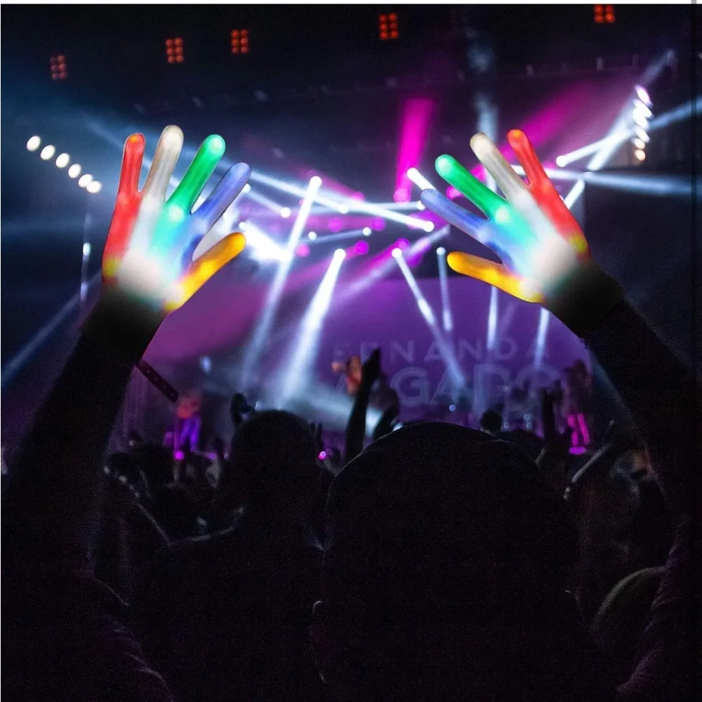 Set of 2-LED Flashing Gloves‎ Gifts for Halloween Costume/Birthday Glow Party
